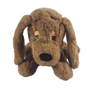 Hound Dog Laying Plush Sleepy Eyes Suede Nose Brown Puppy Korea Vintage Walmart